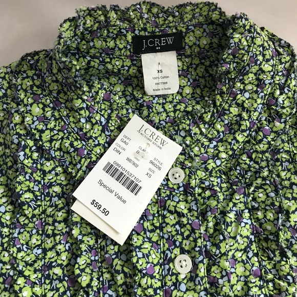 J. Crew floral green shirt button down Size XS - Picture 7 of 7